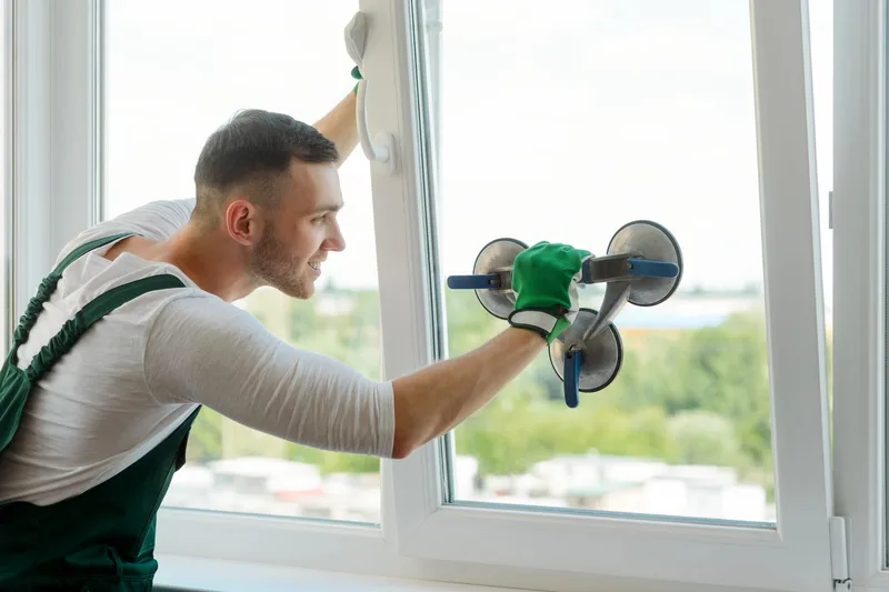 Vitrier professionnel au travail — Vitrier Courbevoie, Courbevoie